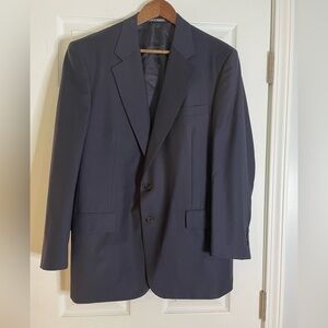 CHESTER BARRIE FOR SAKS 5TH VTG SUPER 100’s WOOL BLAZER IN NAVY-MADE IN ENGLAND